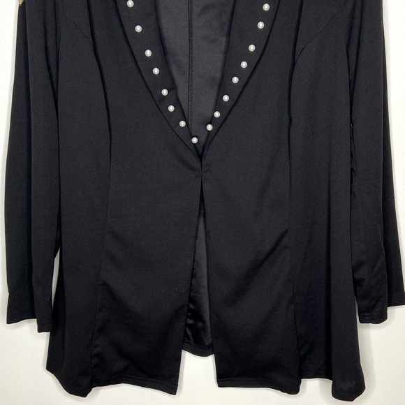 Shein Black Faux Pearl Embellished Gold Embroidered Jacket Size 4XL - Picture 6 of 13